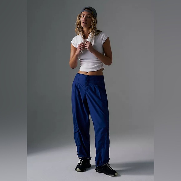 NEW Free People Mesmerize Me Solid Pants In Blue Flame - Picture 16 of 16